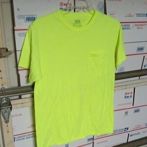 Fruit of the Loom Size M Neon Yellow Men's Short Sleeve Tee (SKU 512)